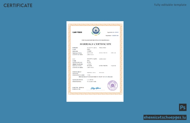 Kapverdische Heiratsurkunde – Beispielansicht in Word und PDF